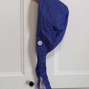 Blue Buttoned Scrub Cap